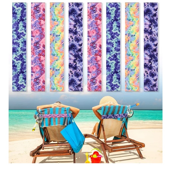 Other - 🆕 8 Pack Towel Bands for Beach Chair, Pool Essentials, Elastic and Windproof